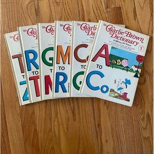 1970s The Charlie Brown Dictionary set by Charles M Schulz. Six hardcover books.